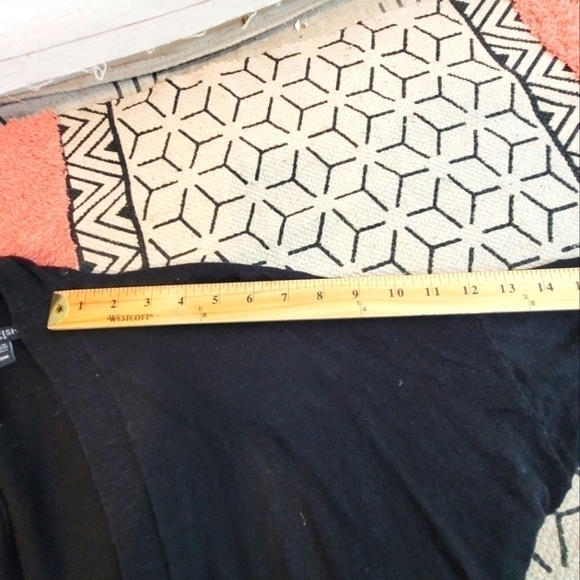 EILEEN FISHER ORGANIC LINEN BLACK OPEN FRONT CARDIGAN, SZ PETITE MEDIUM - Picture 13 of 15